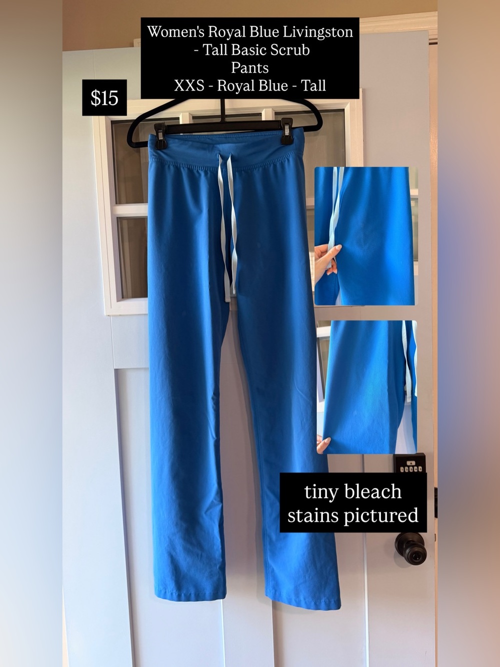 Royal Blue Scrub Pants - XXS Tall